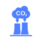Smoke stacks with CO2 icon