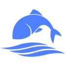 Fish jumping out of water icon